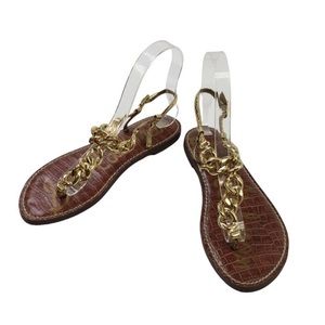Sam Edelman Grella Link Chain Strap Thong Sandals Size 7